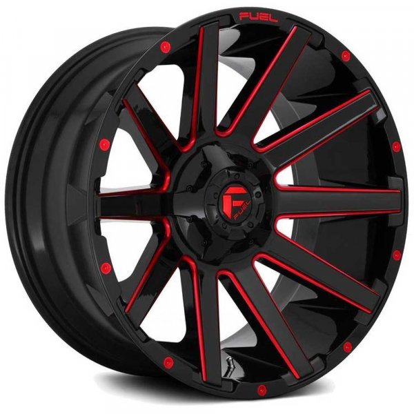 Felga aluminiowa D643 Contra Gloss Black/Candy Red Fuel