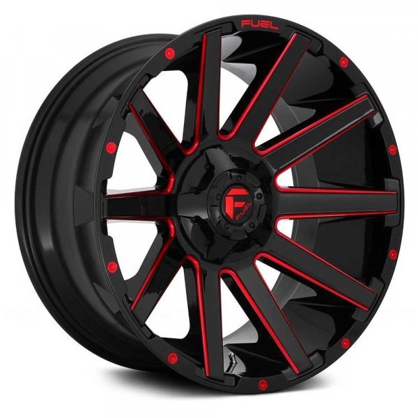 Felga aluminiowa D643 Contra Gloss Black/Red Tinted Clear Fuel