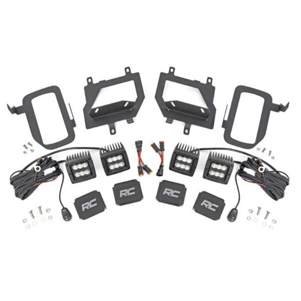 Podwójne lampy przeciwmgielne LED Flood Beam Rough Country Black Series