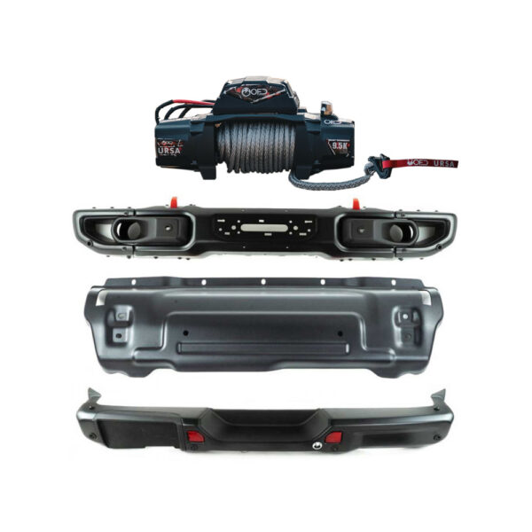 Zderzak przód z płytą pod wyciągarkę + zderzak tył + płyta osłonowa OFD