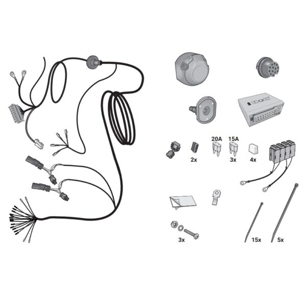 Wiązka przewodów do mocowania haka 13 PIN HAK-SYSTEM