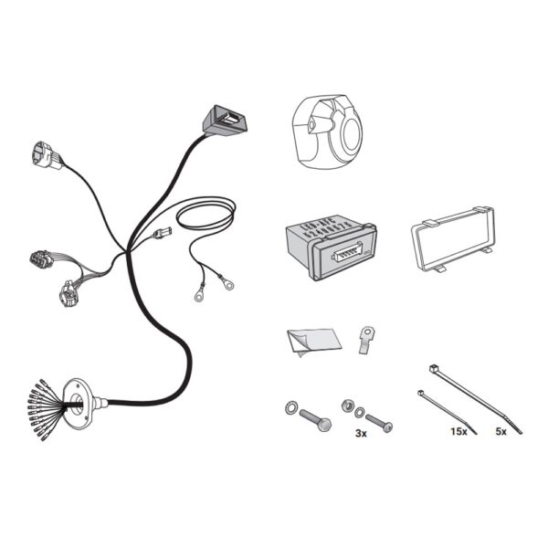 Wiązka przewodów do mocowania haka 13 PIN HAK-SYSTEM