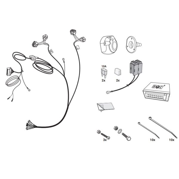 Wiązka przewodów do mocowania haka 13 PIN HAK-SYSTEM
