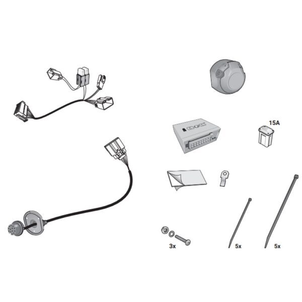 Wiązka przewodów do mocowania haka 13 PIN HAK-SYSTEM