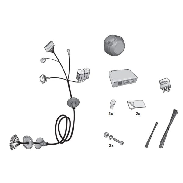 Wiązka przewodów do mocowania haka 13 PIN HAK-SYSTEM