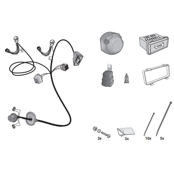 Wiązka przewodów do mocowania haka 13 PIN HAK-SYSTEM