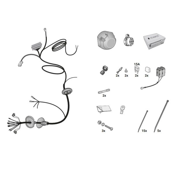 Wiązka przewodów do mocowania haka 7 PIN HAK-SYSTEM