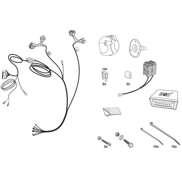 Wiązka przewodów do mocowania haka 7 PIN HAK-SYSTEM