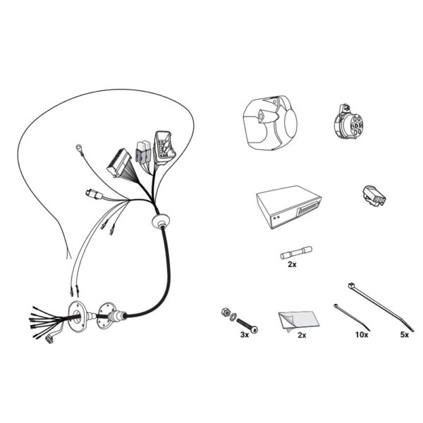 Wiązka przewodów do mocowania haka 7 PIN HAK-SYSTEM